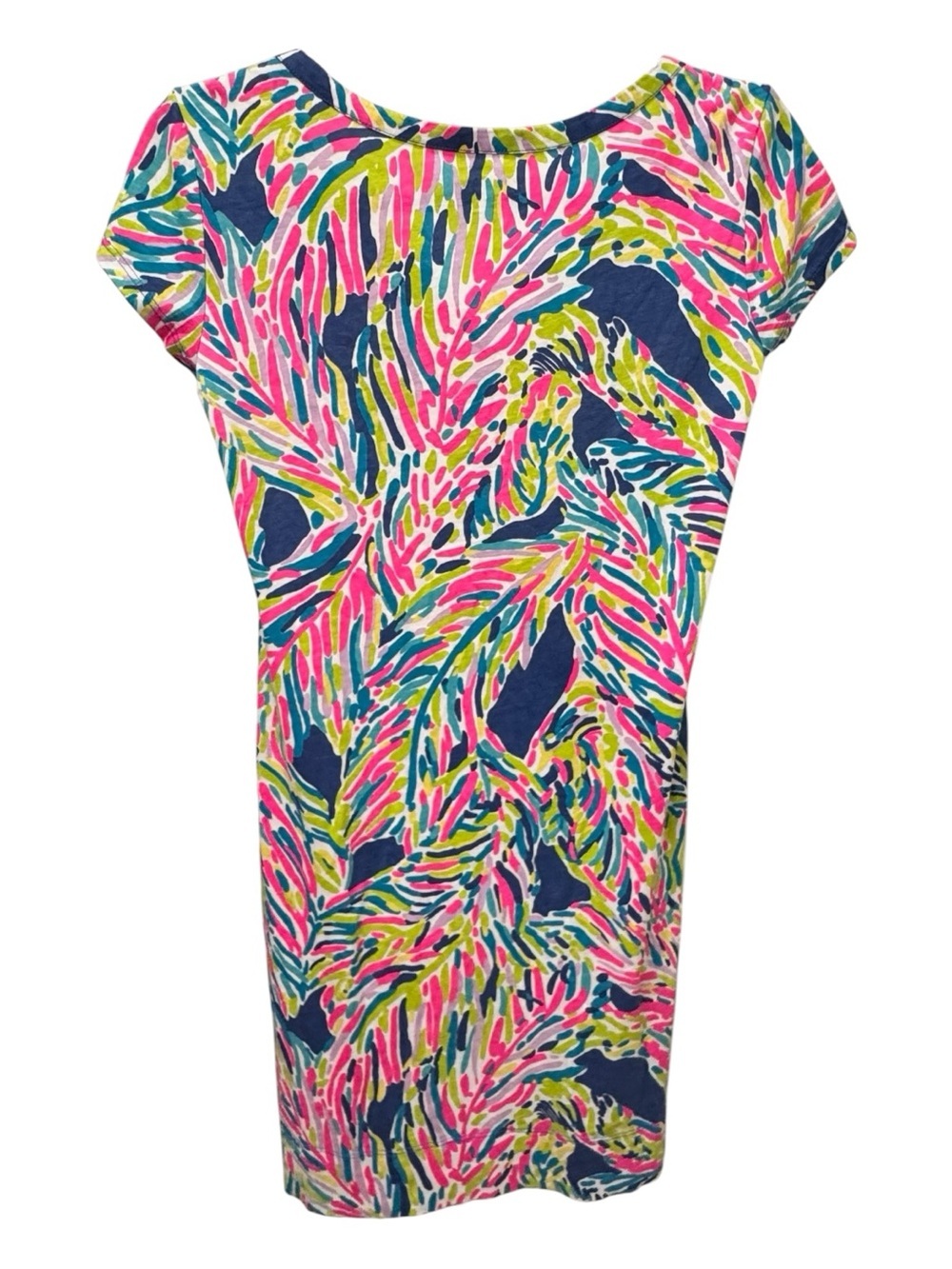 Lilly Pulitzer Palmyra Cotton Printed T-Shirt Dress Size XS Tropical Palm Print - Picture 3 of 7